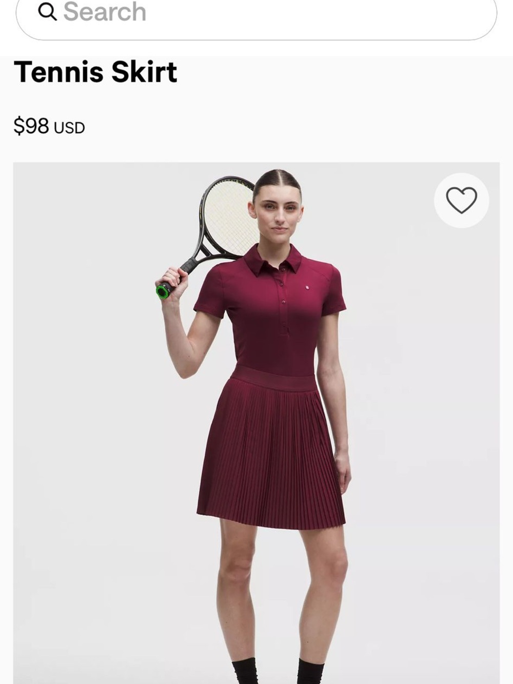 lululemon athletica Pleated Polo Tennis Dress in Burgundy